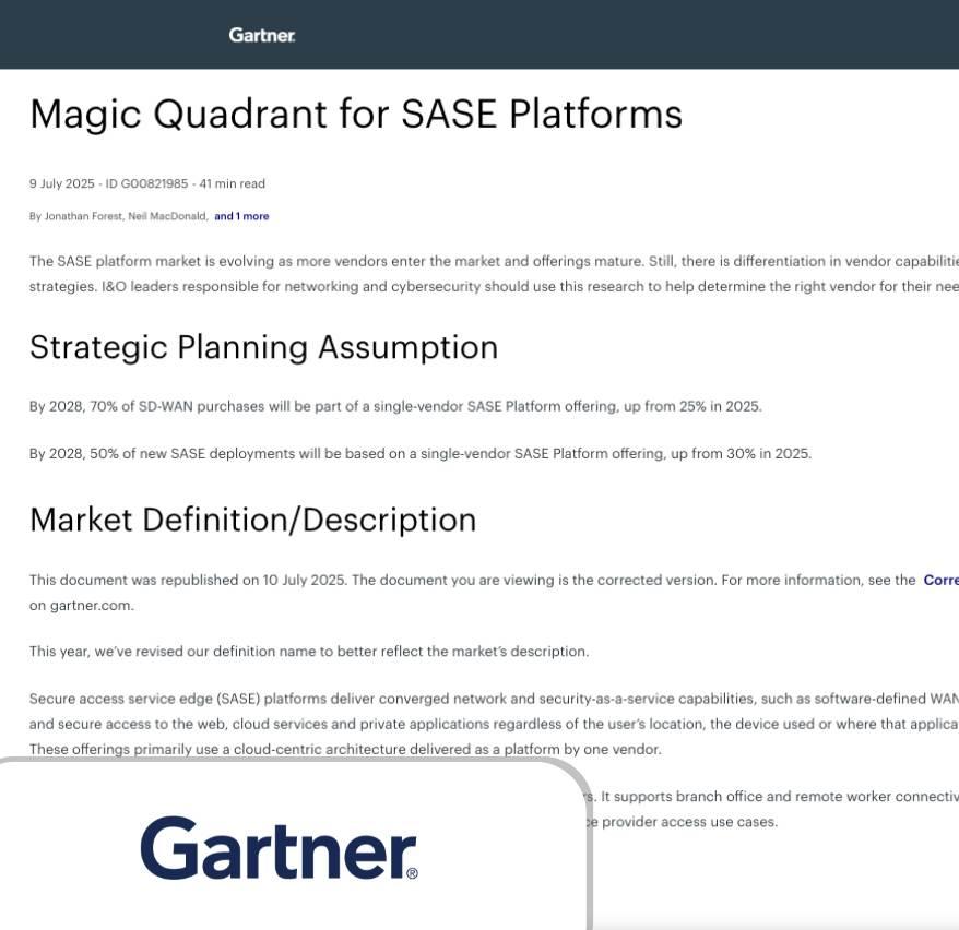 Magic Quadrant for SASE Platforms
