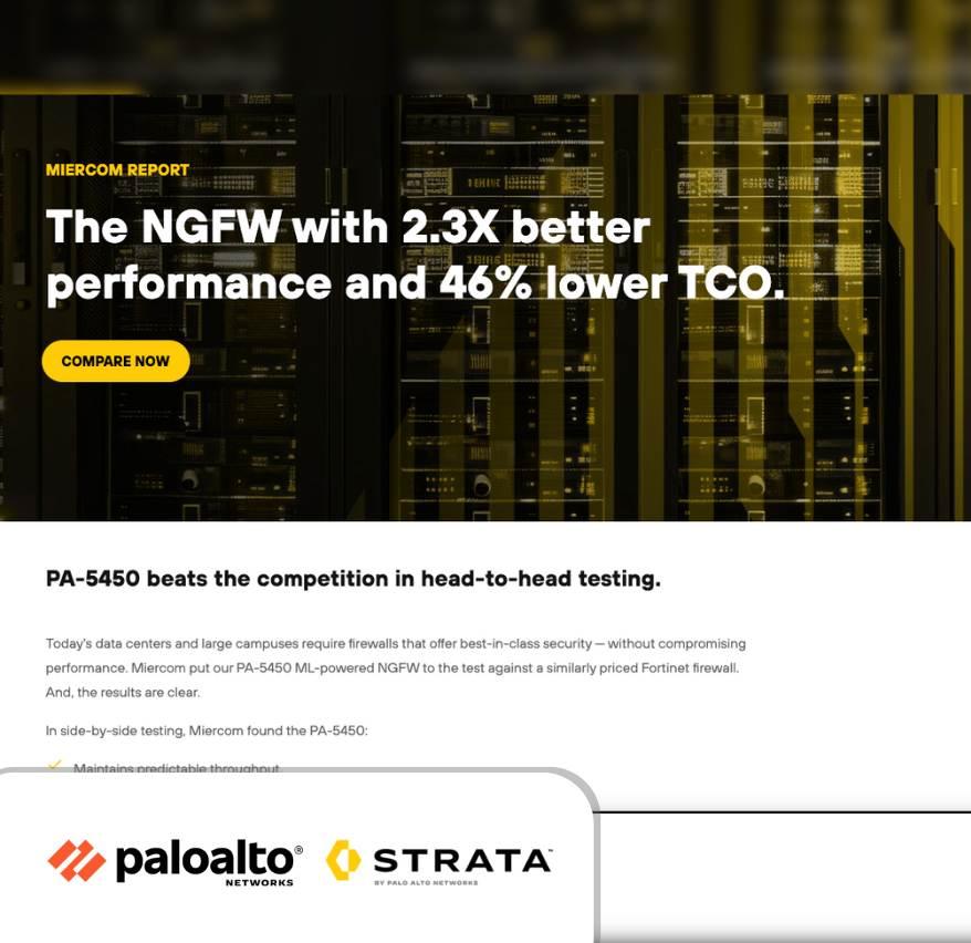 The NGFW with 2.3X better performance and 46% lower TCO.