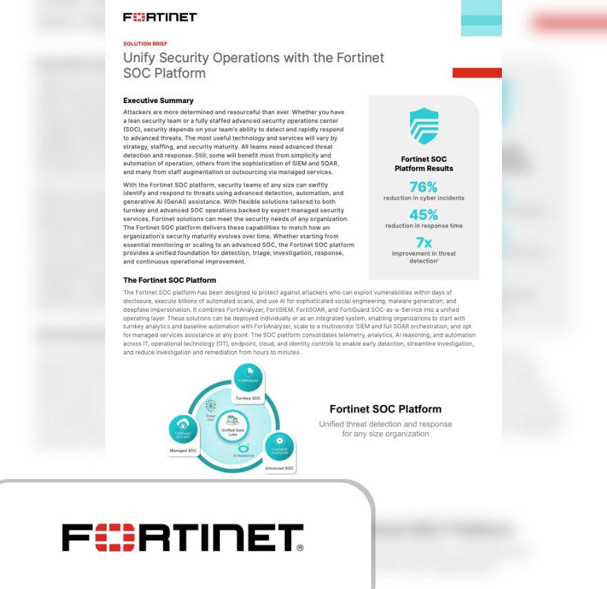Unify Security Operations with the Fortinet SOC Platform